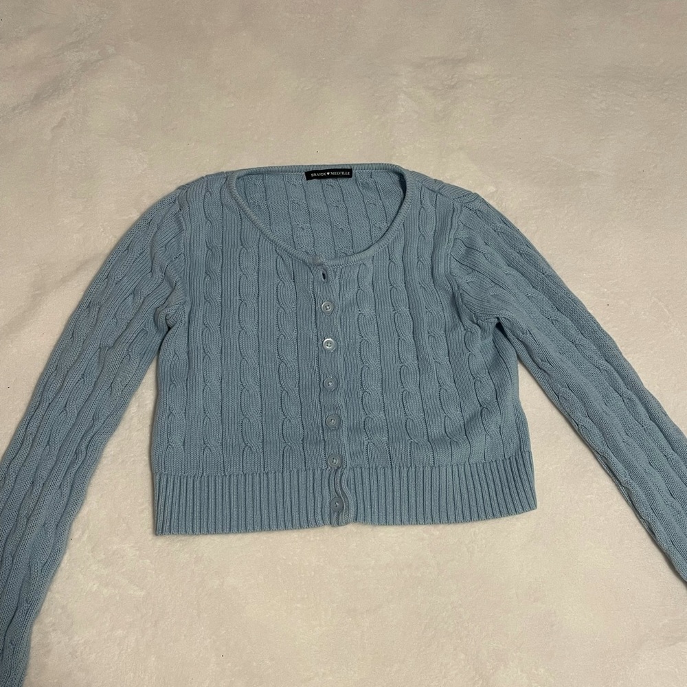 brandy melville light blue cropped cardigan